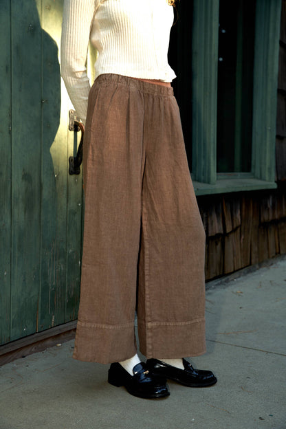 Linen Simple Pant - Taupe