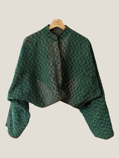 The Kaira Cropped Block Print Jacket