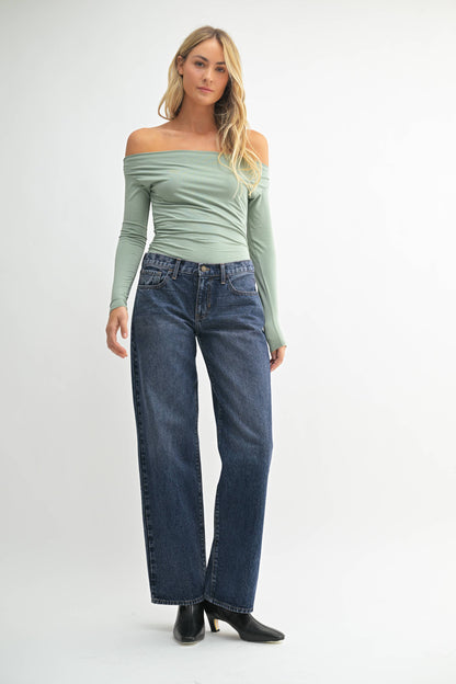 The Low Rise Slouch Jean - Vintage Dark