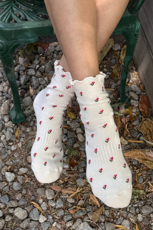 Petal Ruffled Hugger Crew Socks - Multiple Colors