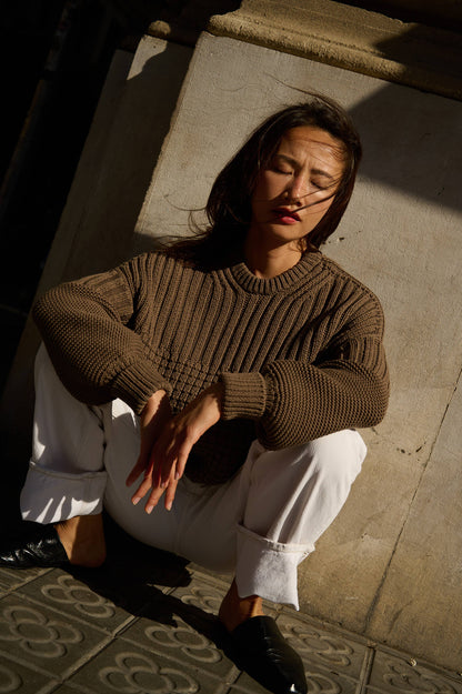 Delčia Organic Cotton Sweater - Earth Brown