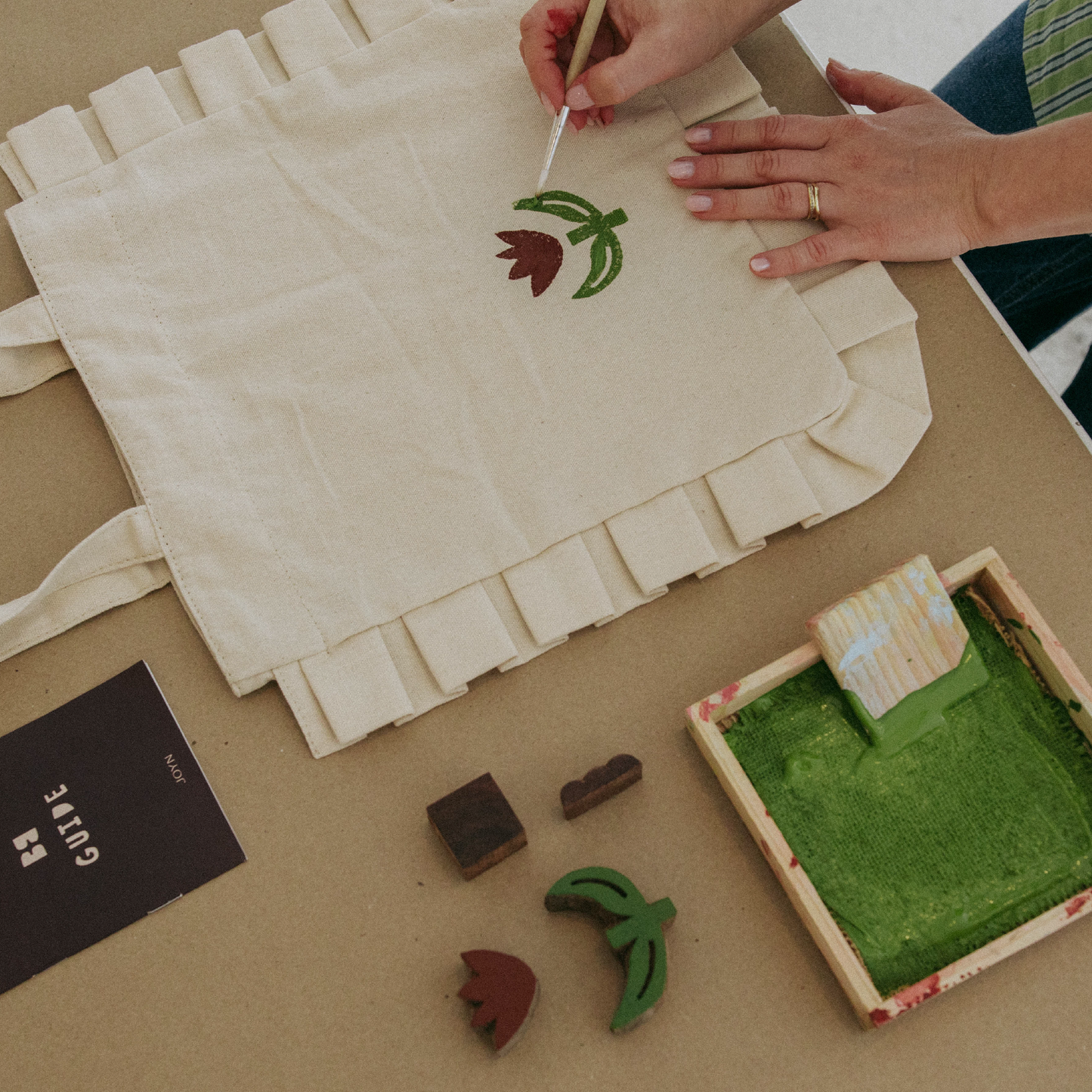 Block Printing Kit - Tulip Ruffle Tote