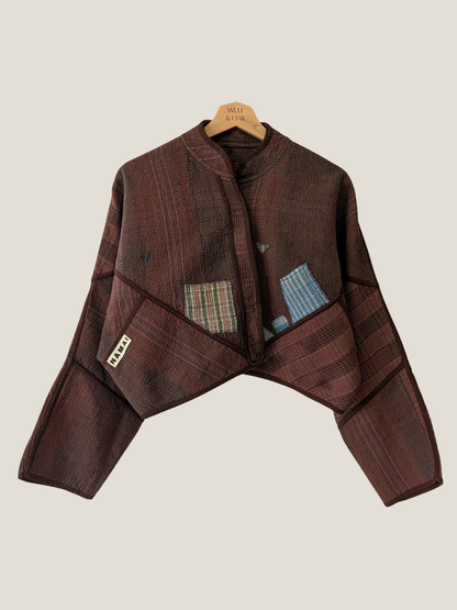 The Kaira Cropped Block Print Jacket