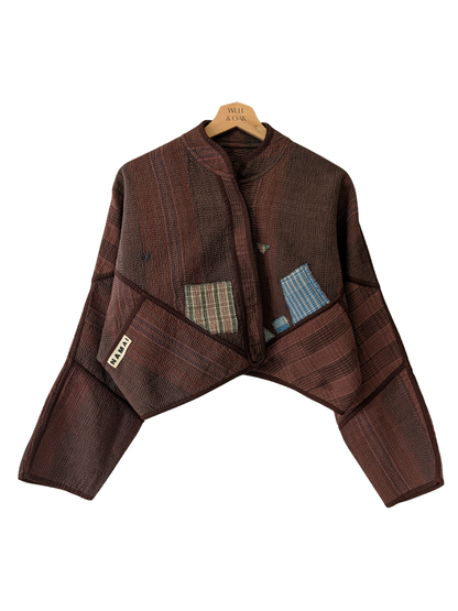 The Kaira Cropped Block Print Jacket
