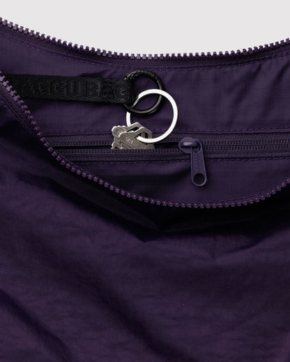 Medium Nylon Crescent Bag - Fig