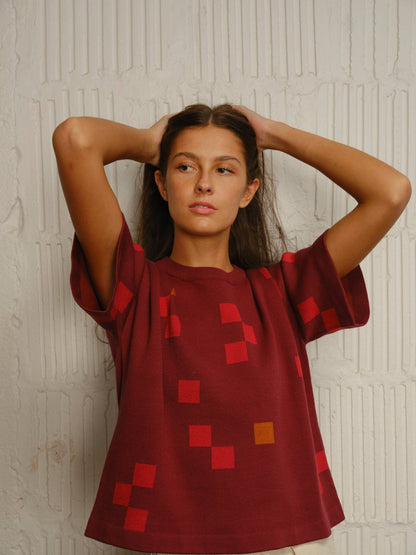 Albers Short Sleeve Sweater Tee - Topaz