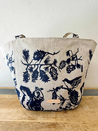 Boho Tote Bag - Pine Cone Navy