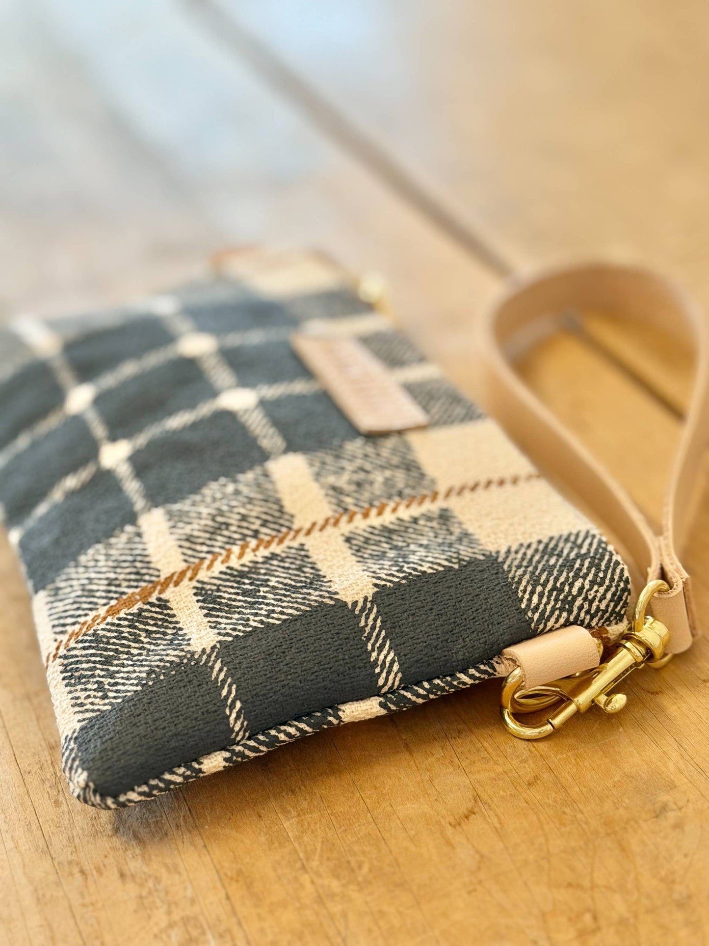 Two Color Tartan Plaid Ellie Wristlet - Multiple Colors