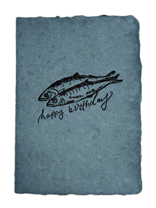 Handmade Birthday Card - Fishes