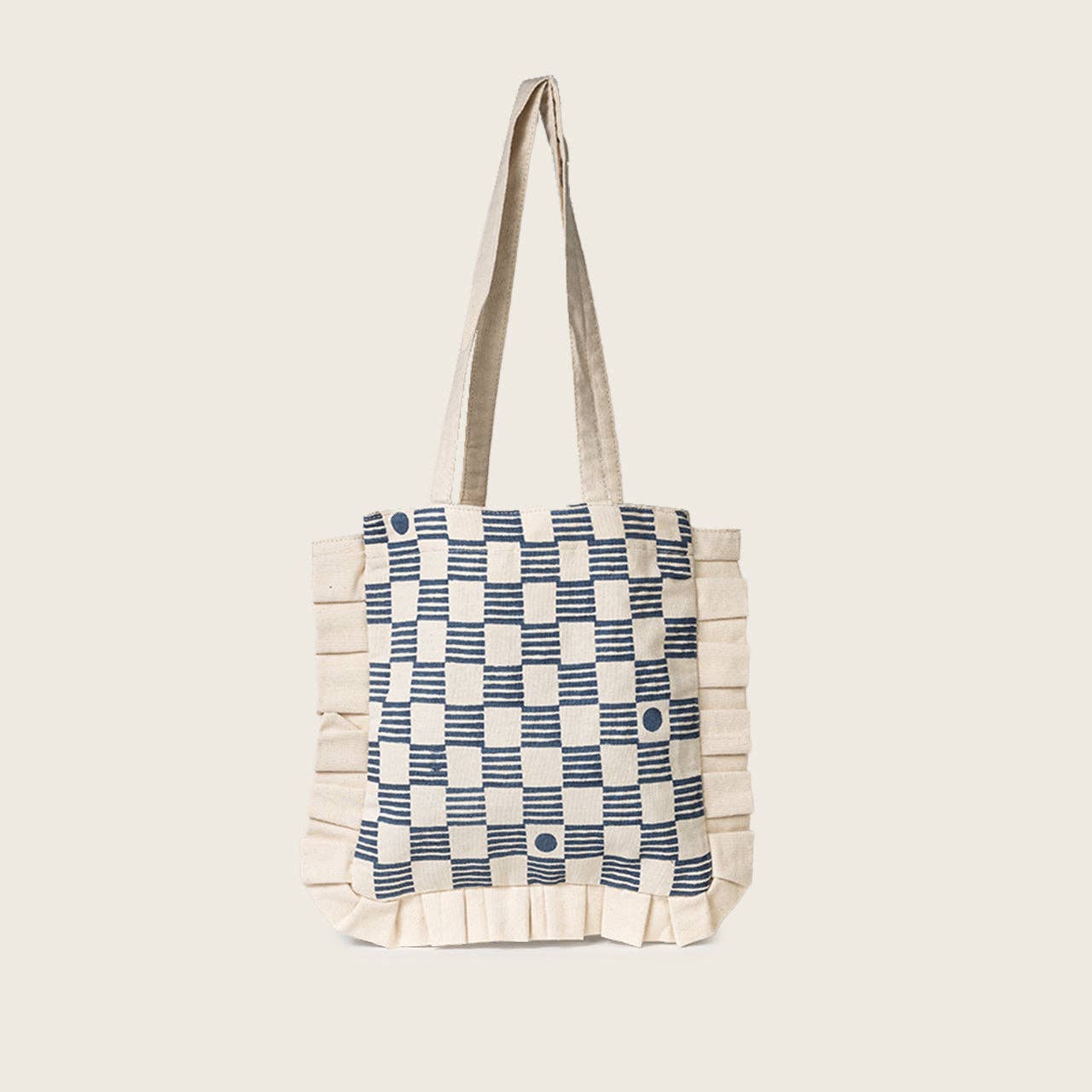 Block Printing Kit - Gingham Ruffle Tote
