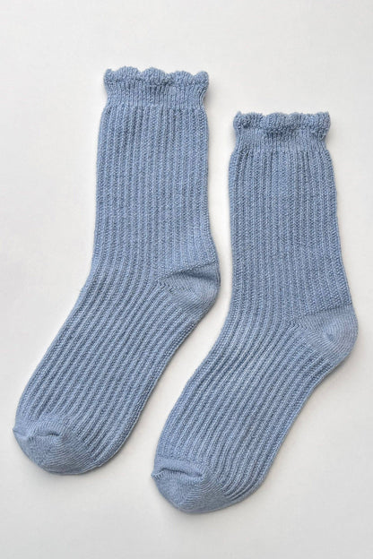 Linen Scallop Socks - Multiple Colors