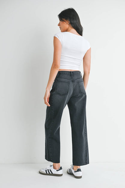 Barrel Jean Twist - Washed Black