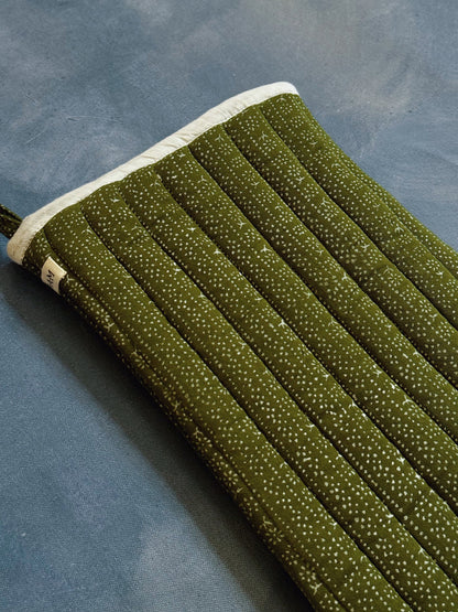 Patchwork Stocking - Calico Stripe Moss