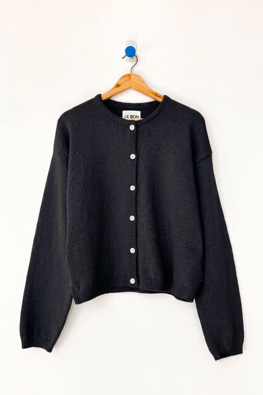 Cotton Leila Cardigan - Black