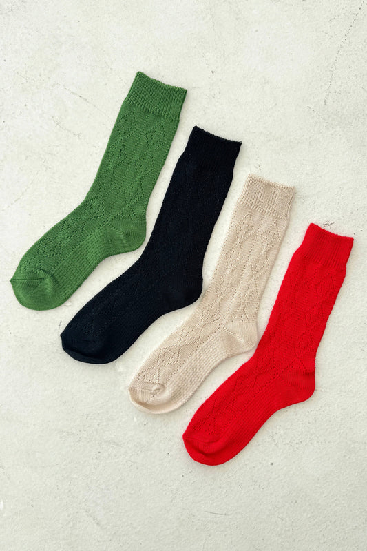 Modal Eyelet Socks - Multiple Colors