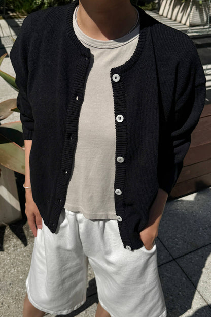 Cotton Leila Cardigan - Black