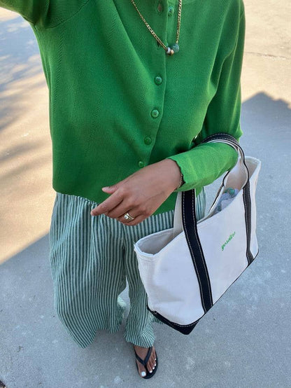 Stripe Washed Trouser - Green Stripe