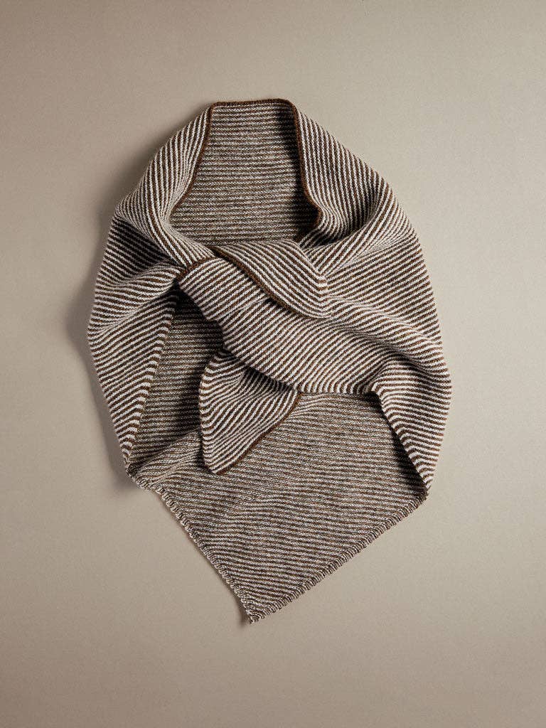 Triangle Scarf - Cedar Brown Stripe