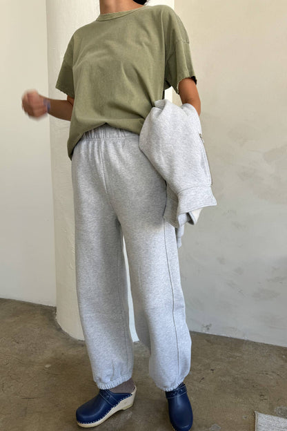 French Terry Balloon Pants - Light Ht. Grey