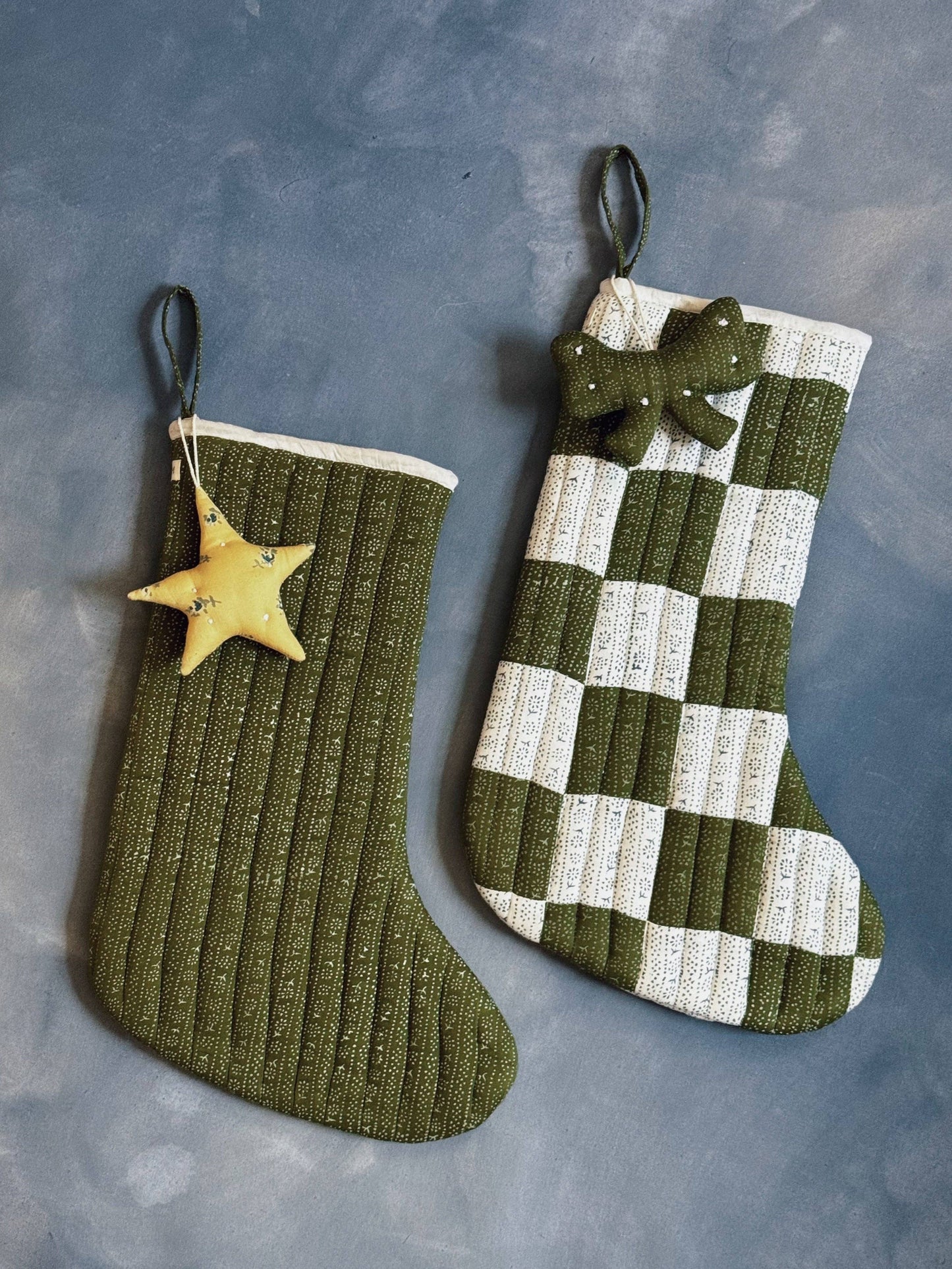 Patchwork Stocking - Moss