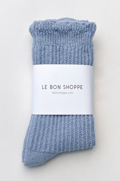 Linen Scallop Socks - Multiple Colors