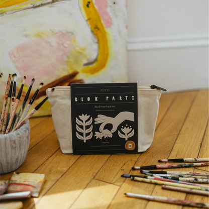 Block Printing Pouch Kit - Tulip Print