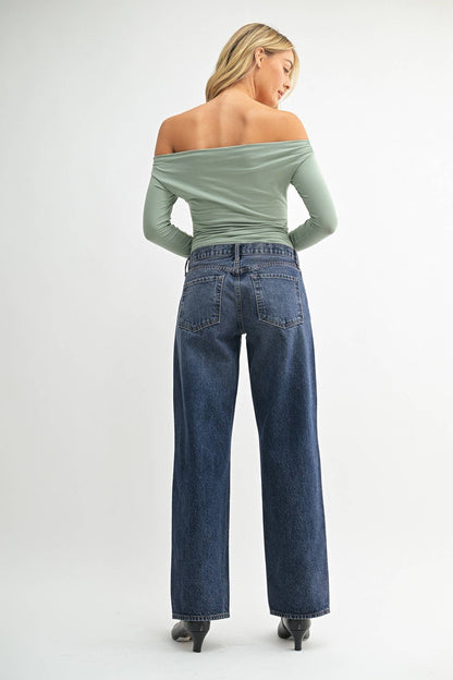 The Low Rise Slouch Jean - Vintage Dark