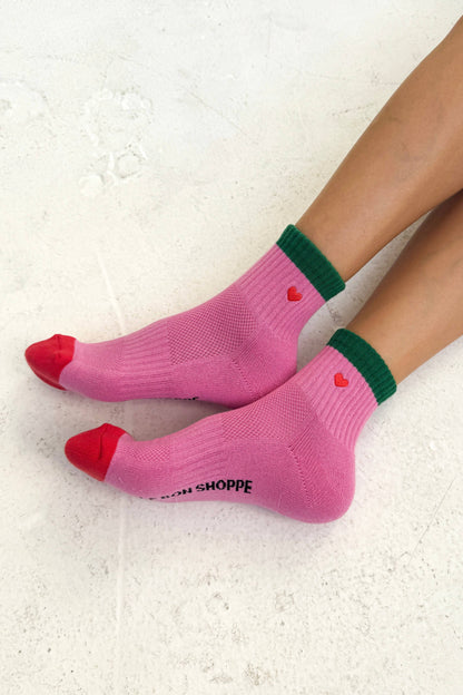 Embroidered Color Block Girlfriend Socks - Multiple Colors