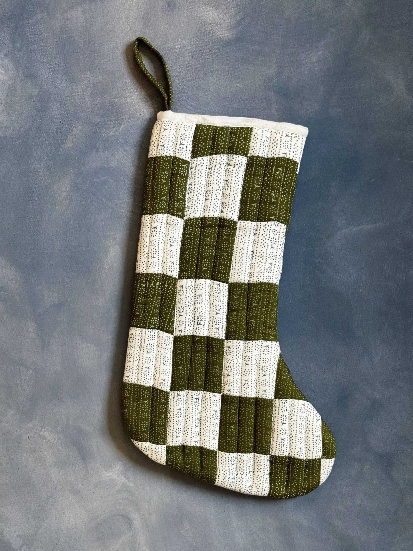 Patchwork Stocking - Moss