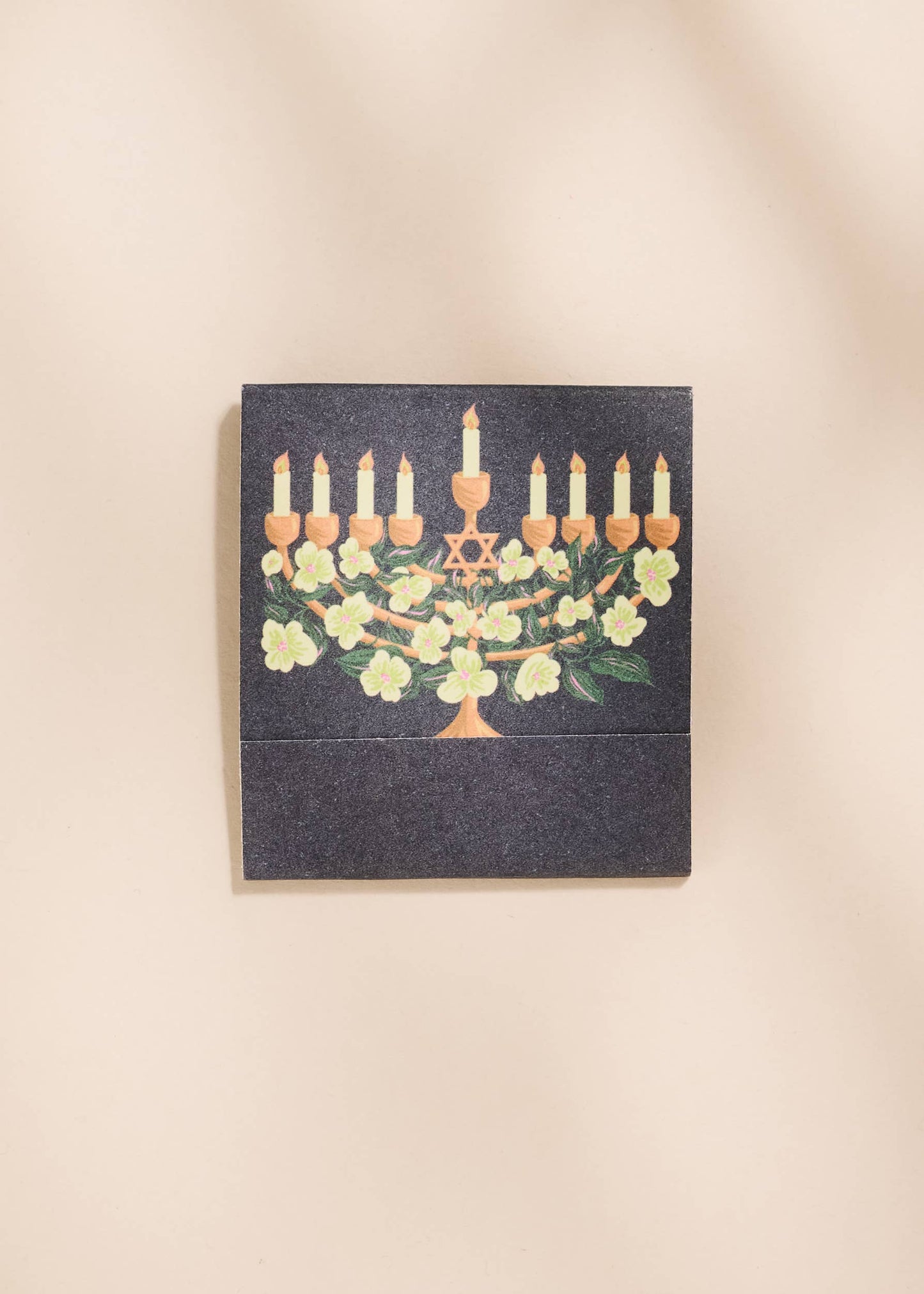 Floral Illustrated Menorah Printed 10 Stem Matchbooks