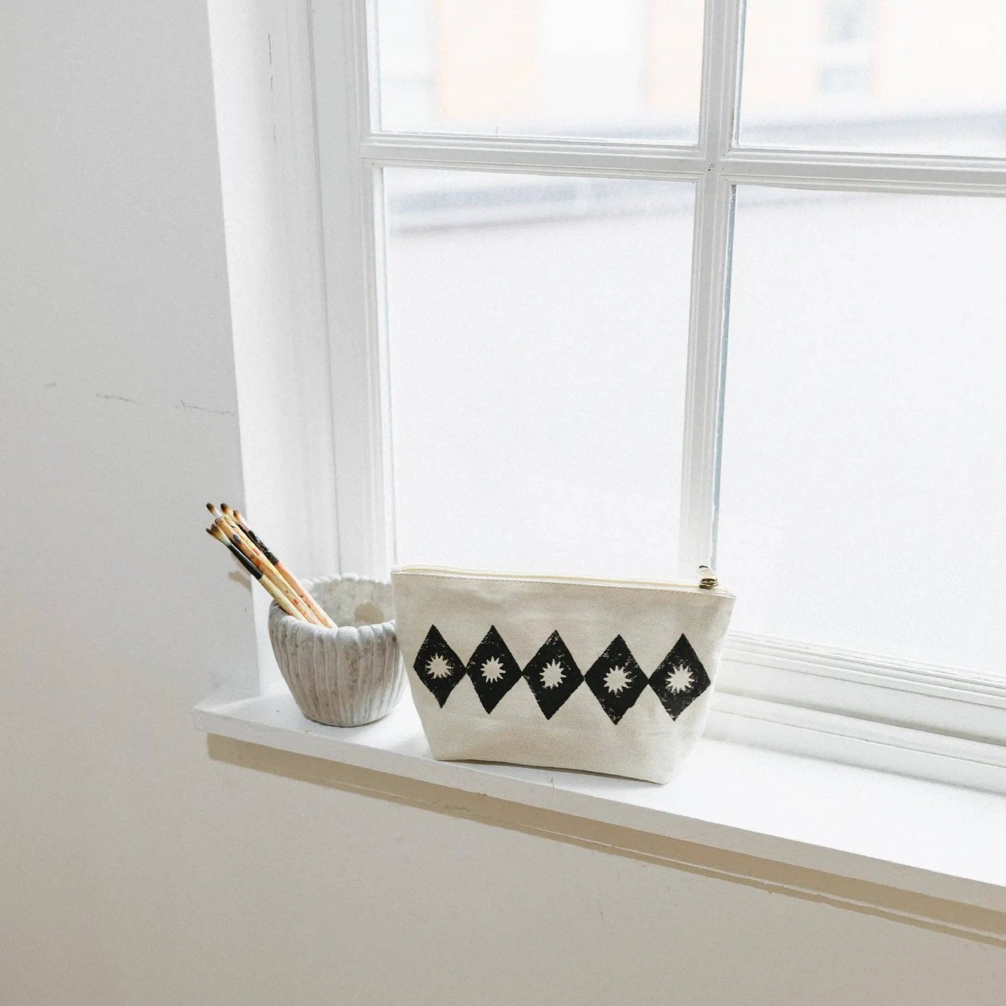 Block Printing Pouch Kit - Harlequin Print