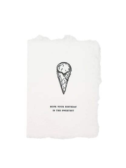 Handmade Birthday Card - Ice Cream Cone Sweetest