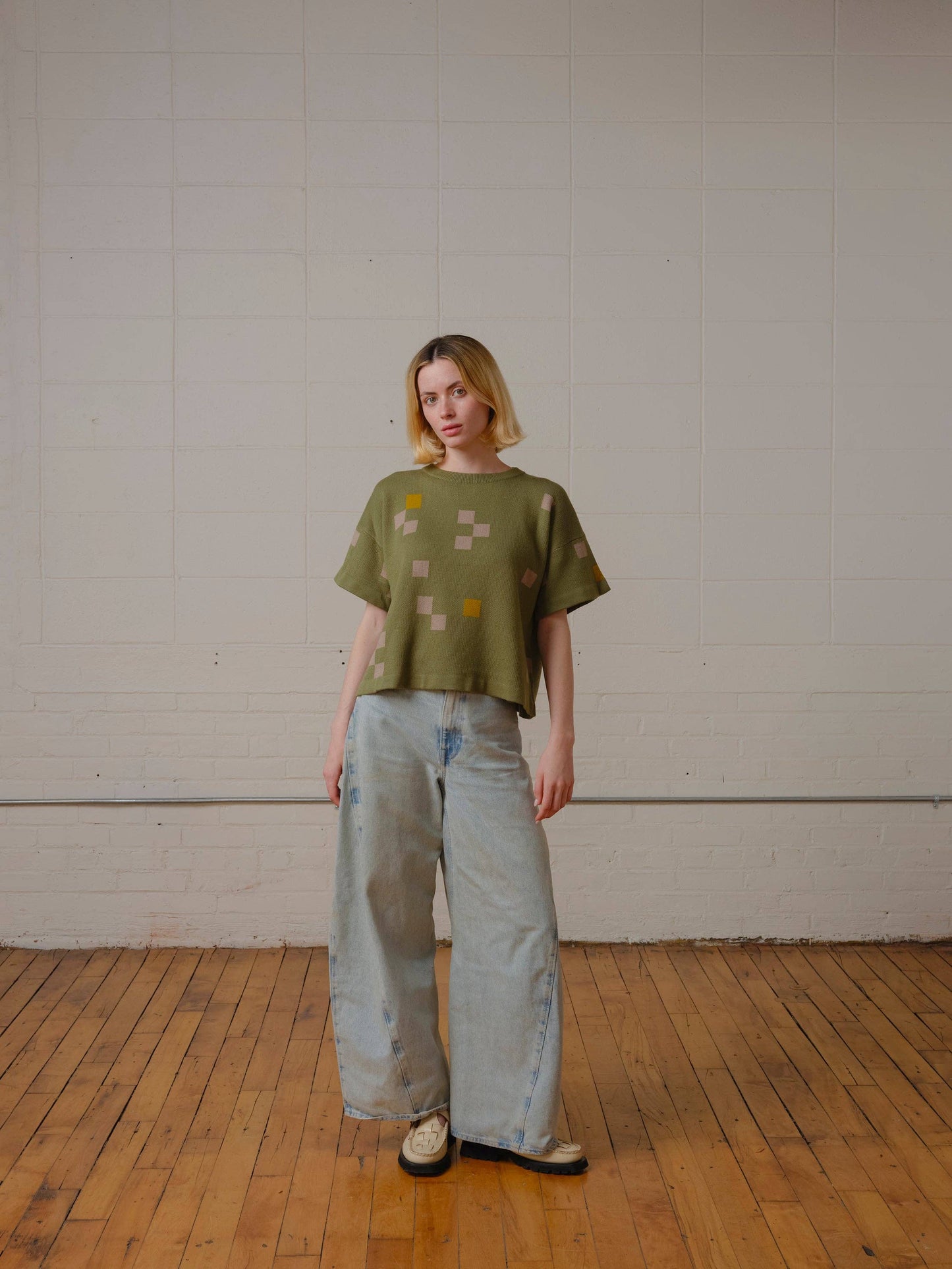 Albers Short Sleeve Sweater Tee - Olivine