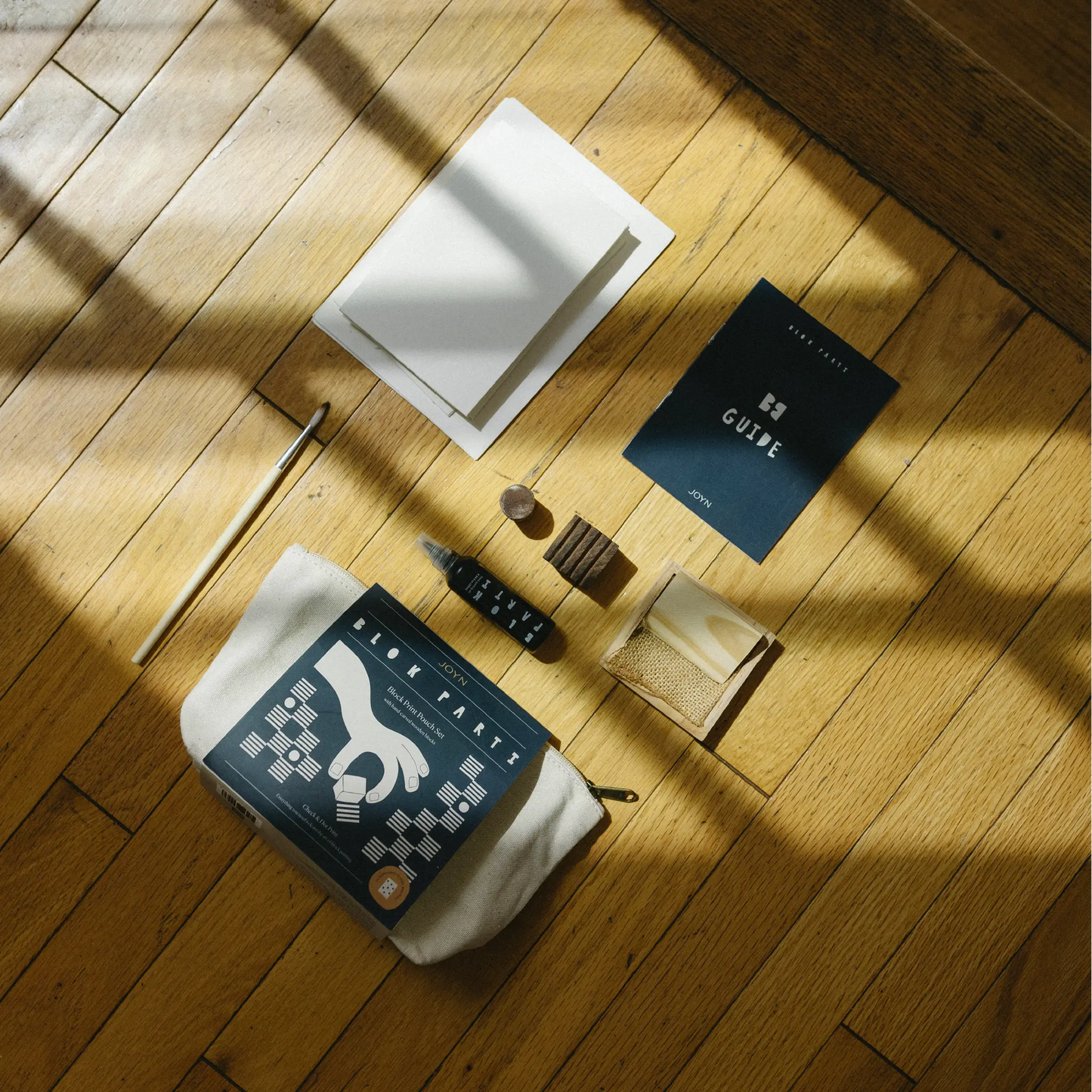Block Printing Pouch Kit - Check & Dot Print