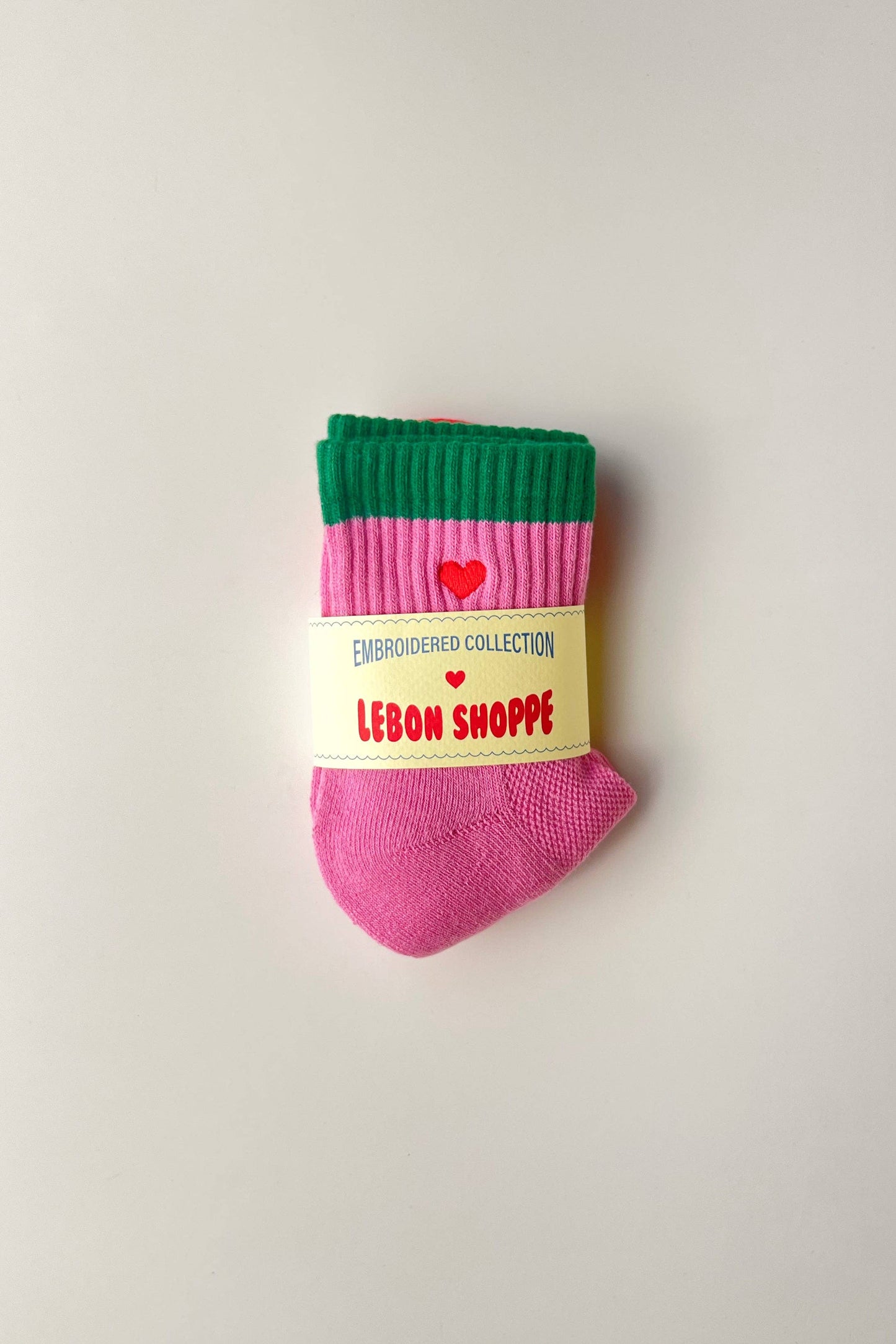 Embroidered Color Block Girlfriend Socks - Multiple Colors