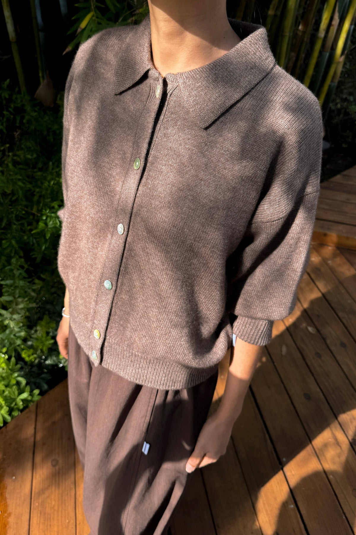 PREORDER Lou Cashmere Cardigan - Frappe