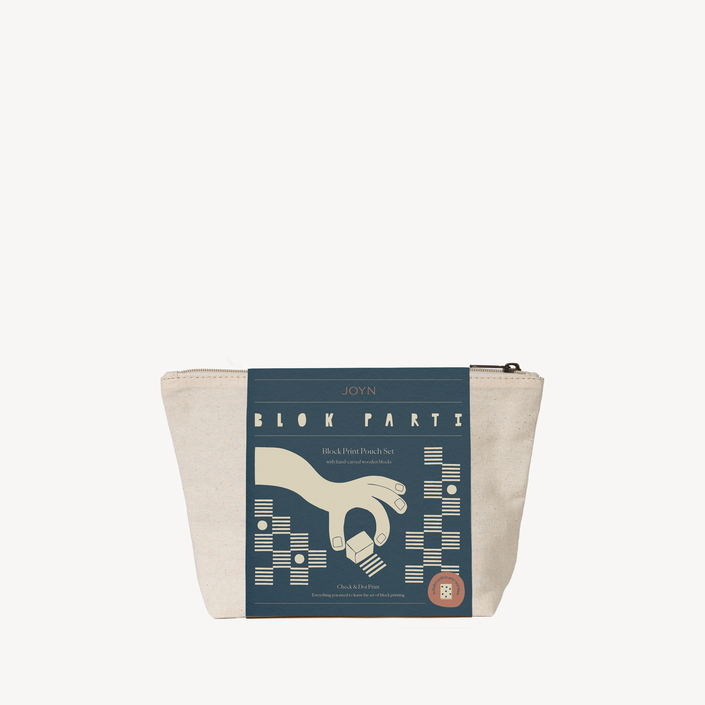 Block Printing Pouch Kit - Check & Dot Print