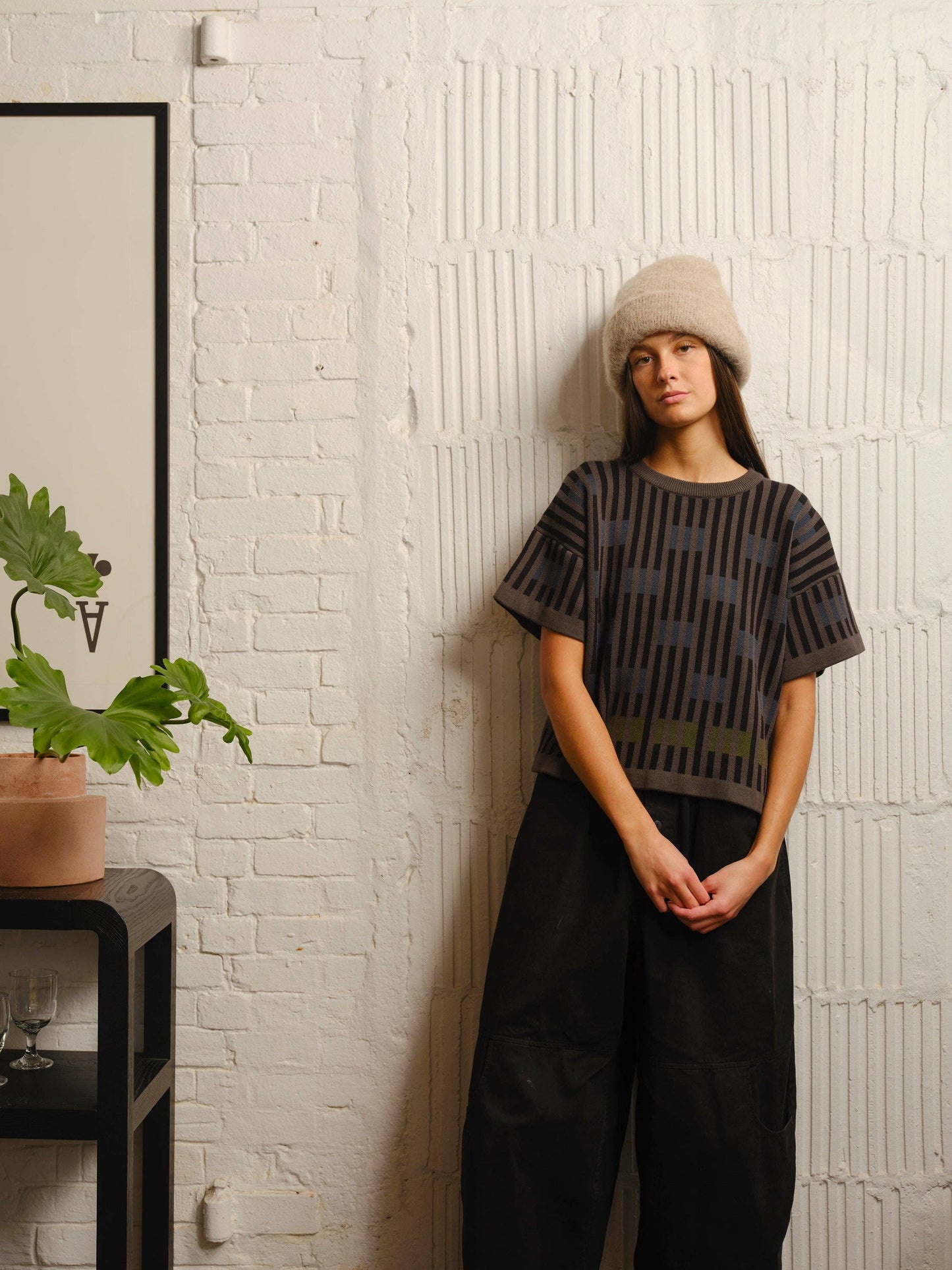 Bauhaus Short Sleeve Sweater Tee - Fluorite