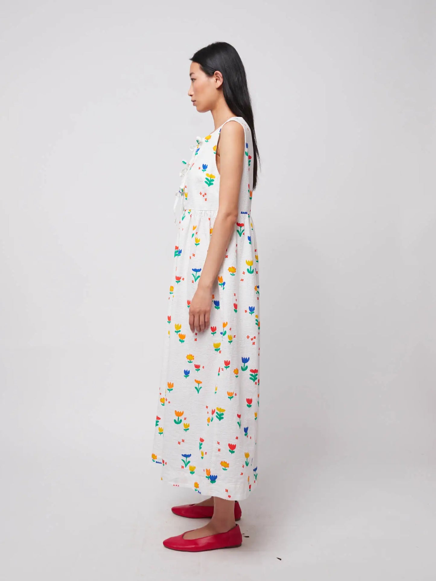 Garden Party Print Tie String Dress