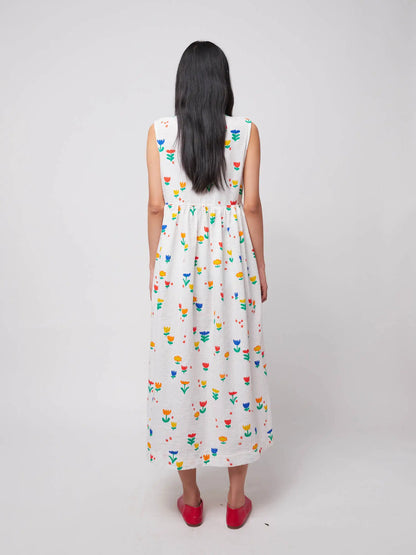 Garden Party Print Tie String Dress