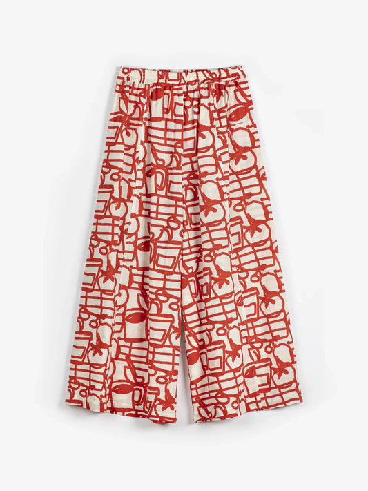 Cookery Festival Pattern Cotton Pants