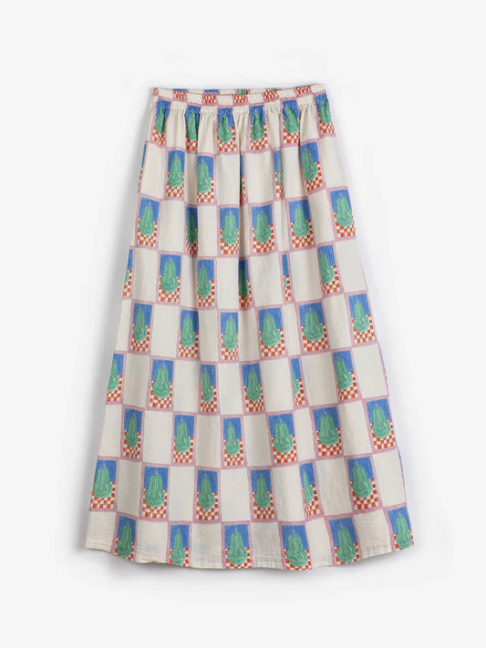 Simple Pear Pattern Evasé Skirt