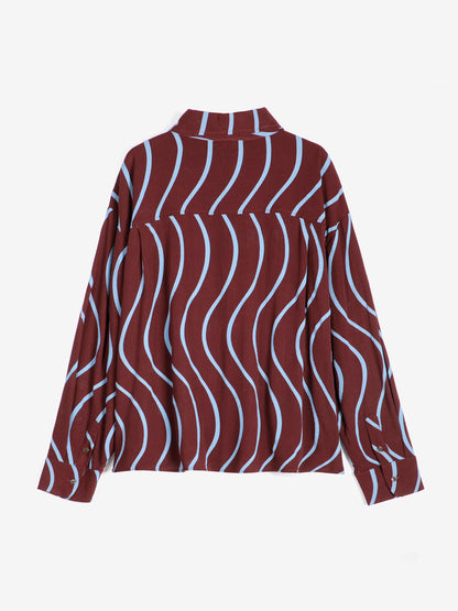Psychedelic Stripes All Over Fluid Shirt