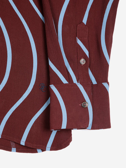 Psychedelic Stripes All Over Fluid Shirt