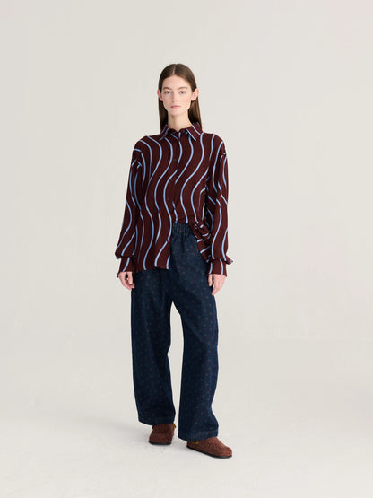 Psychedelic Stripes All Over Fluid Shirt