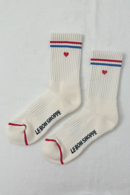 Embroidered Boyfriend Socks - Multiple Colors