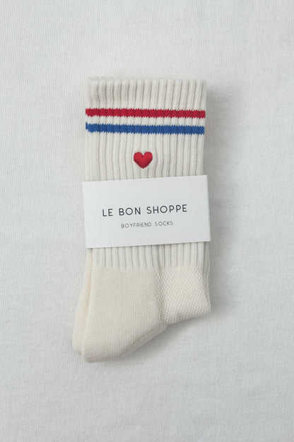 Embroidered Boyfriend Socks - Multiple Colors