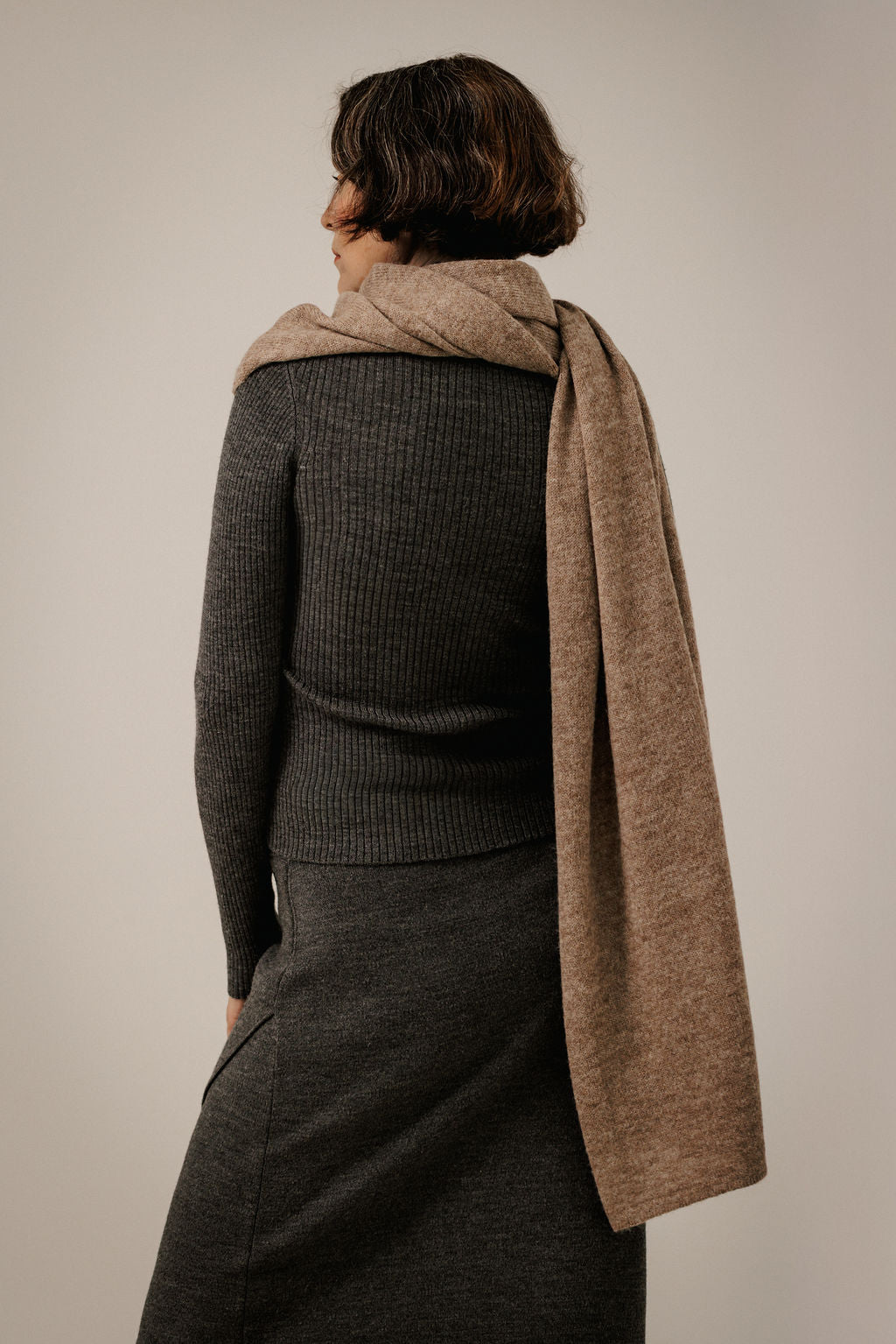 Baby Alpaca Travel Wrap - Dark Fawn