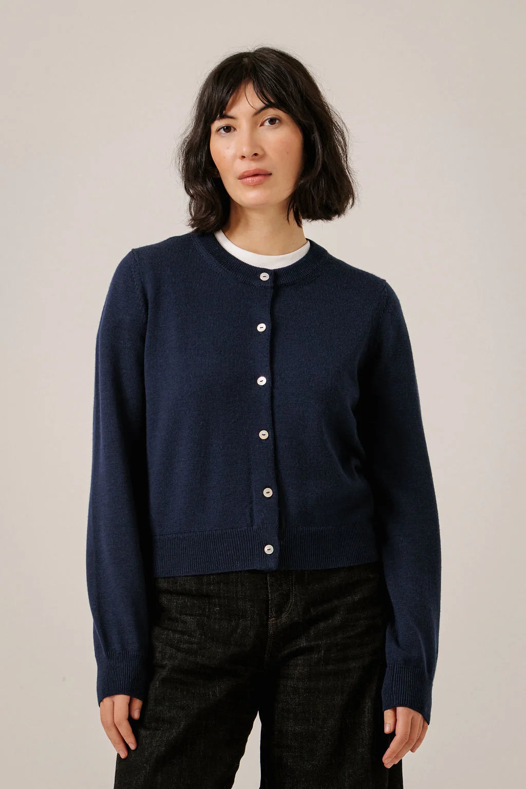 Classic Merino Cardigan - Navy