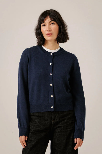 Classic Merino Cardigan - Navy
